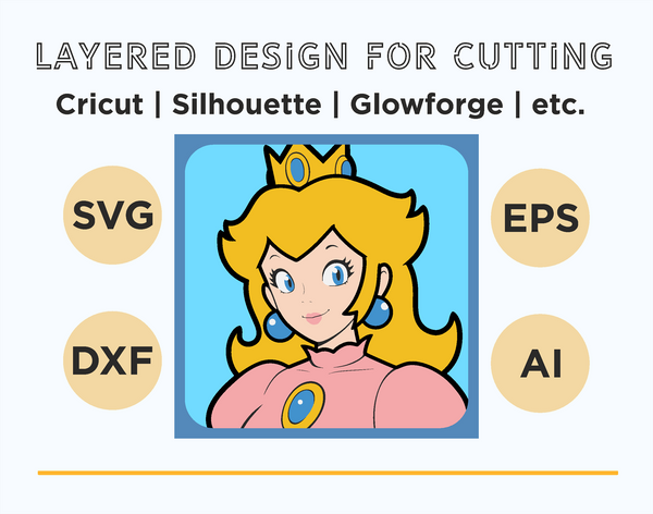 Princess Peach Shadow Box. File for cutting