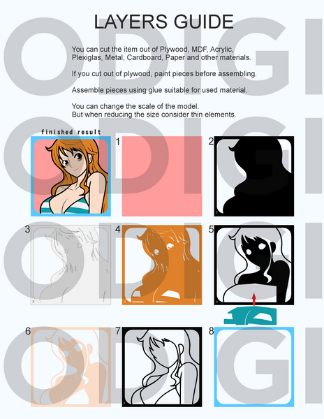 Nami (One Piece) Shadow Box. File for cutting