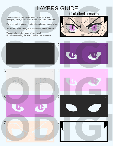 Nezuko Demon Eyes Shadow Box. File for cutting