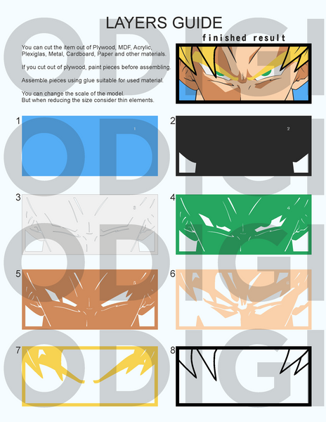 Goku Eyes Shadow Box. File for cutting