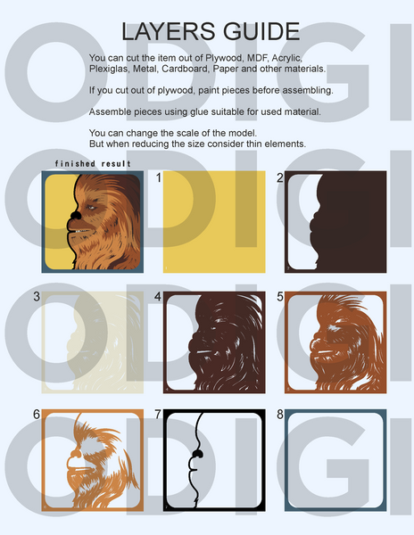 Chewbacca Shadow Box. File for cutting