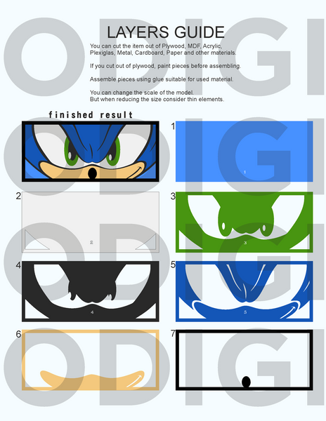 Sonic Eyes Shadow Box. File for cutting