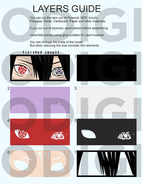 Anime Eyes Shadow Box. File for cutting