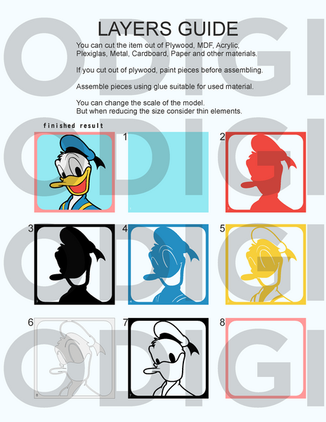 Donald Duck Shadow Box. File for cutting