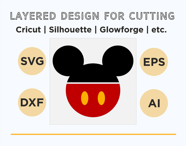 Mickey Logo Shadow Box. File for cutting
