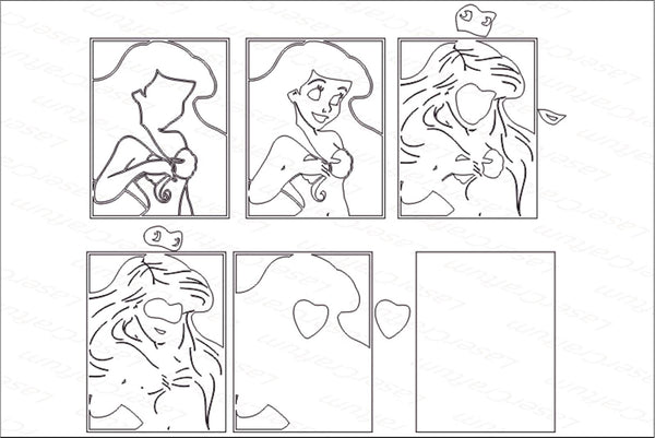 Ariel Portrait Layered Design for cutting