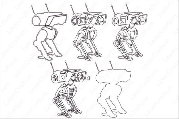 BD-1 Droid (Star Wars) Layered Design for cutting