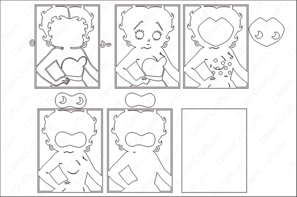 Betty Boop Portrait Layered design for cutting