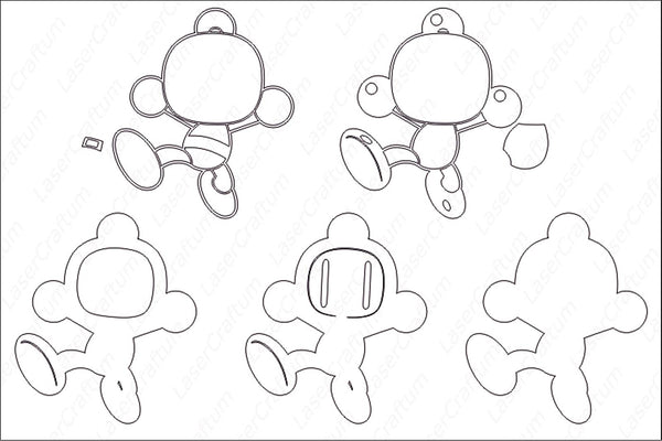 Bomberman Layered Design for cutting