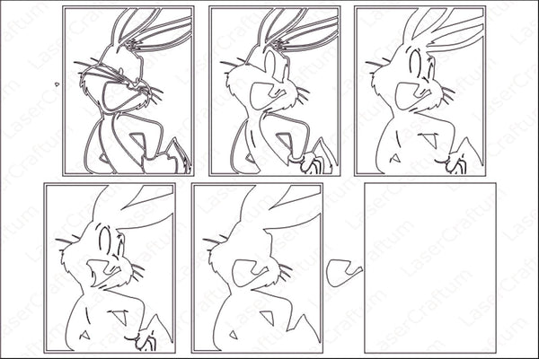 Bugs Bunny Portrait Layered Design for cutting