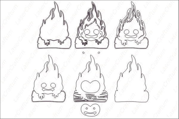 Calcifer Layered Design for cutting