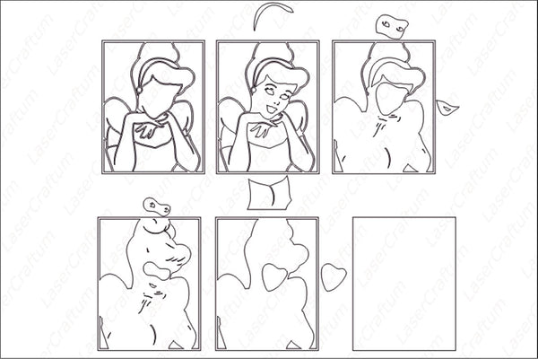 Cinderella Portrait Layered Design for cutting