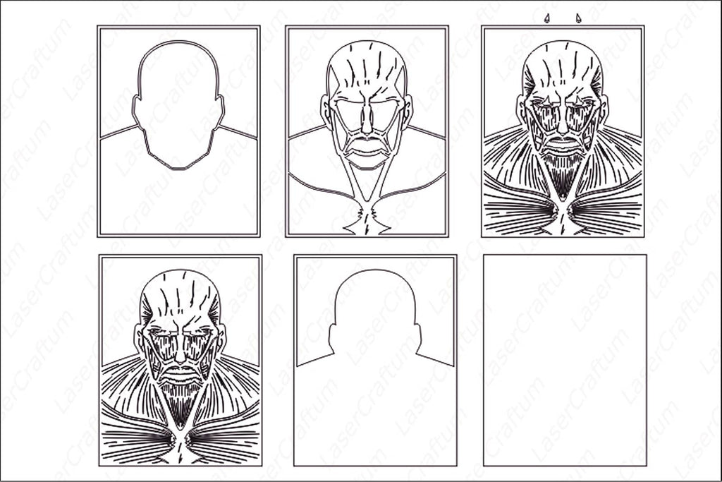 Colossal Titan Layered Design for cutting LaserCraftum