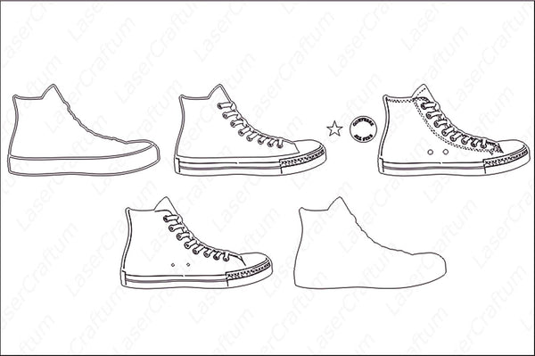 All Star Sneaker Layered Design for cutting