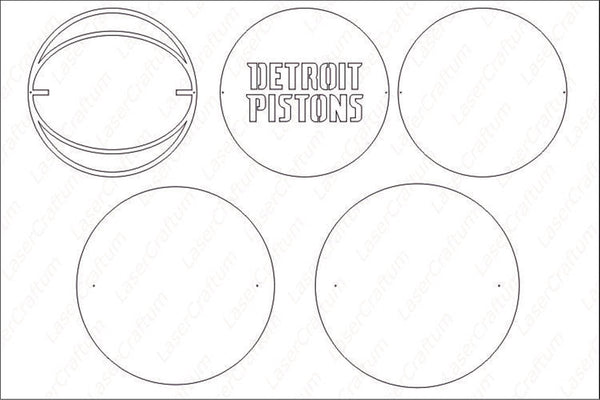 Detroit Pistons Layered Design for cutting