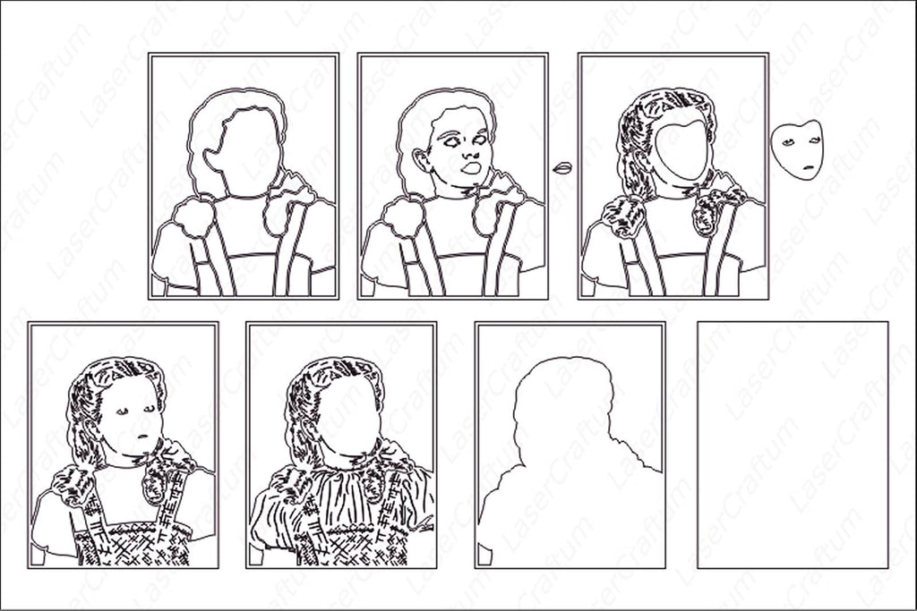 Dorothy (Wizard of Oz) Layered Design for cutting - LaserCraftum dorothy-wizard-of-oz-layered-design-for-cutting-lasercraftum