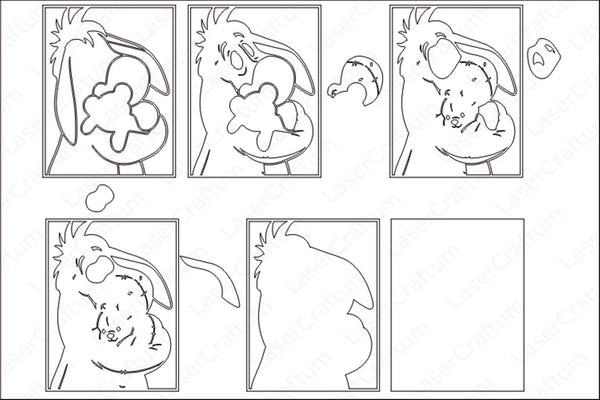 Eeyore Portrait Layered Design for cutting