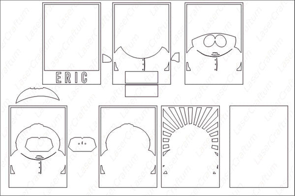 Eric Cartman Portrait Layered Design for cutting