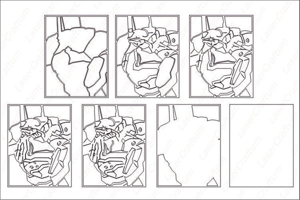 Eva 01 (Evangelion) Layered Design for cutting