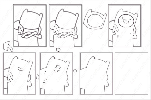 Finn (Adventure time) Layered Design for cutting
