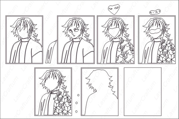 Giyu Tomioka (Demon Slayer) Layered Design for cutting