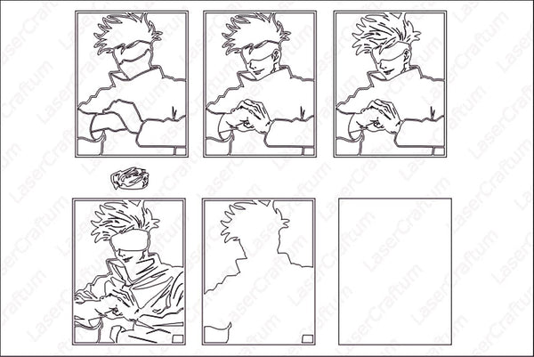 Gojo Satoru (Jujutsu Kaisen) Layered Design for cutting - LaserCraftum