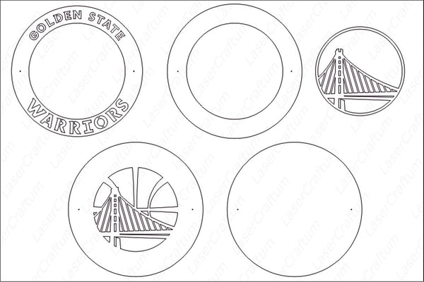 Golden State Warriors Layered Design for cutting