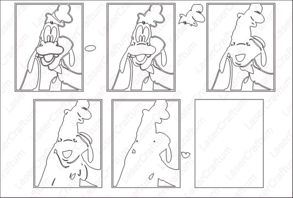 Goofy Portrait Layered Design for cutting