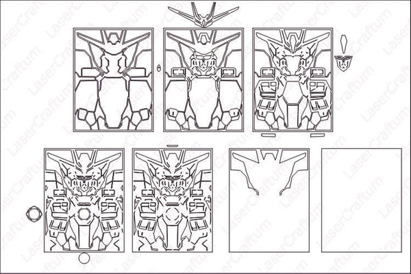 Gundam Wing Layered Design for cutting