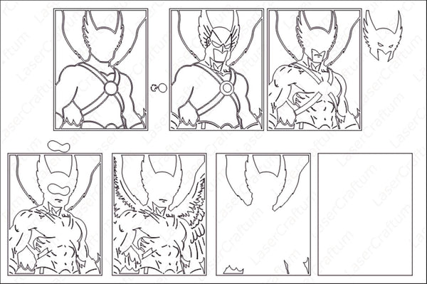 Hawkman Layered Design for cutting