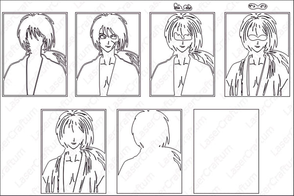 Himura Kenshin Layered Design for cutting