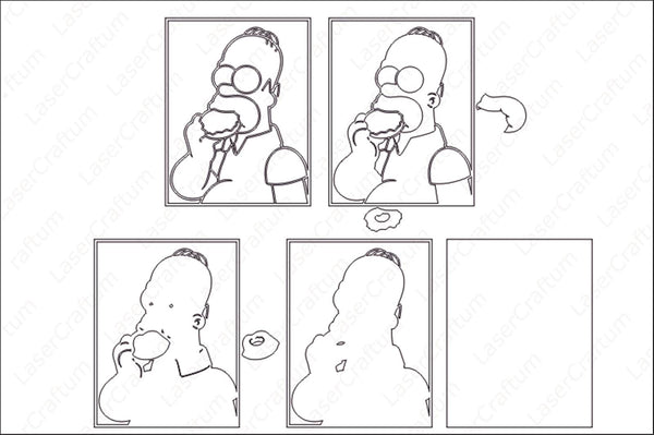 Homer Portrait Layered Design for cutting