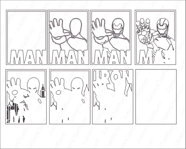 Iron Man Shadow Box. File for cutting