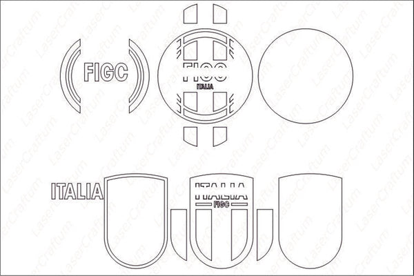 Italy National Football Team Logos Layered Design for cutting