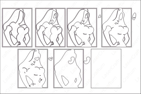 Jessica Rabbit Portrait Layered Design for cutting