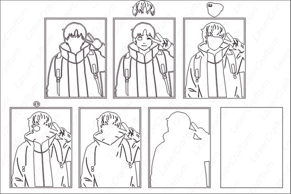 Jiji (Dandadan) Layered Design for cutting