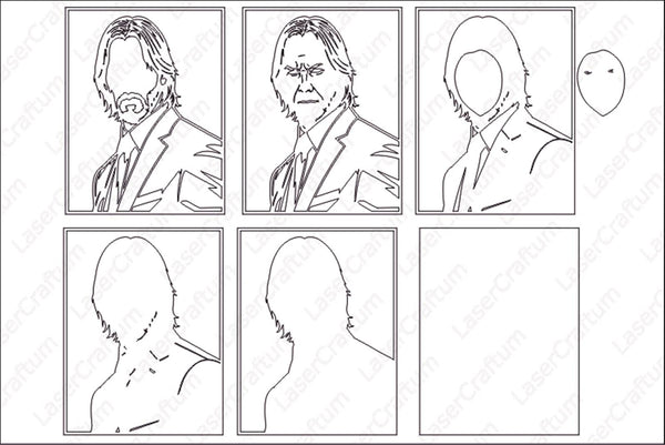 John Wick (Keanu Charles Reeves) Layered Design for cutting