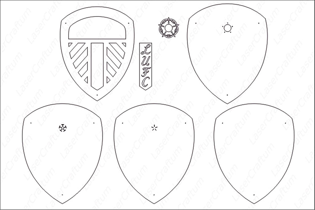 Leeds United Logo Layered Design for cutting - LaserCraftum