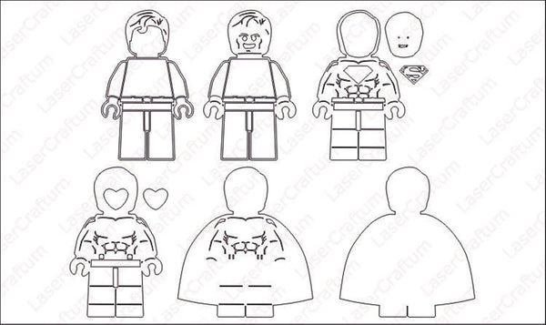 Lego Superman Layered Design for cutting