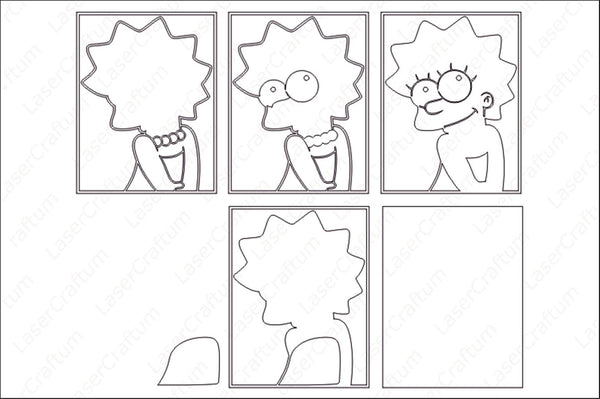 Lisa Simpson Portrait Layered Design for cutting