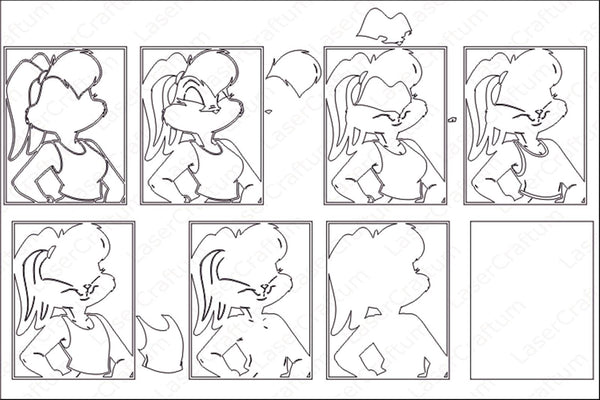 Lola Bunny Portrait Layered Design for cutting