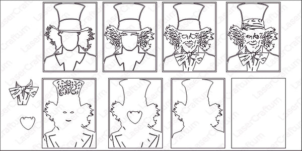 Mad Hatter Layered Design for cutting