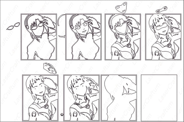 Mari Makinami (Evangelion) Layered Design for cutting