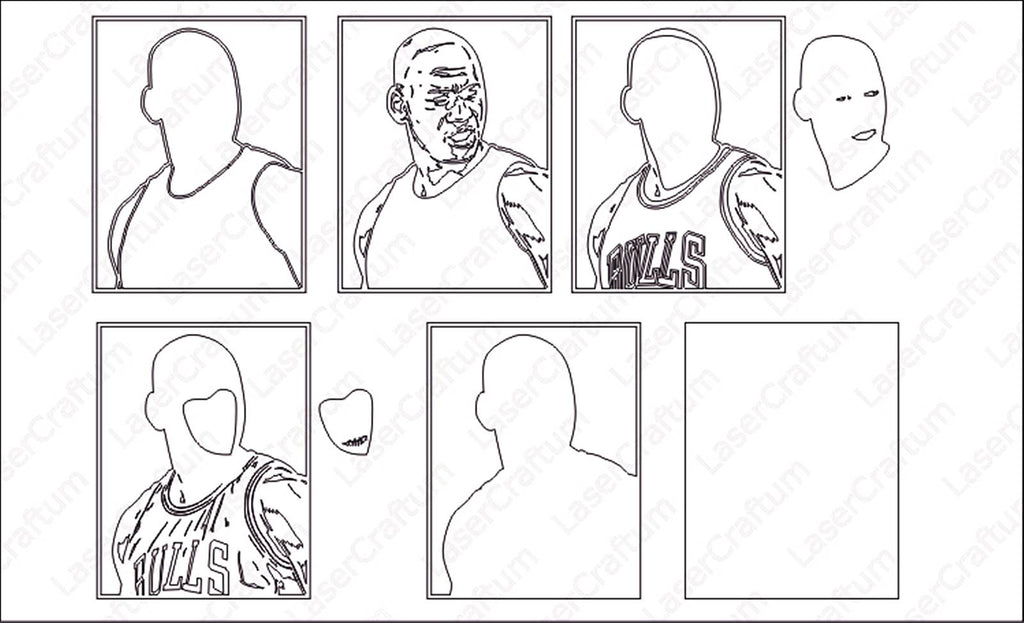 Michael Jordan Layered Design For Cutting LaserCraftum