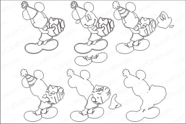 Mickey Mouse Birthday Layered Design for cutting