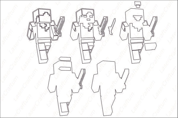 Minecraft Alex Layered Design for cutting