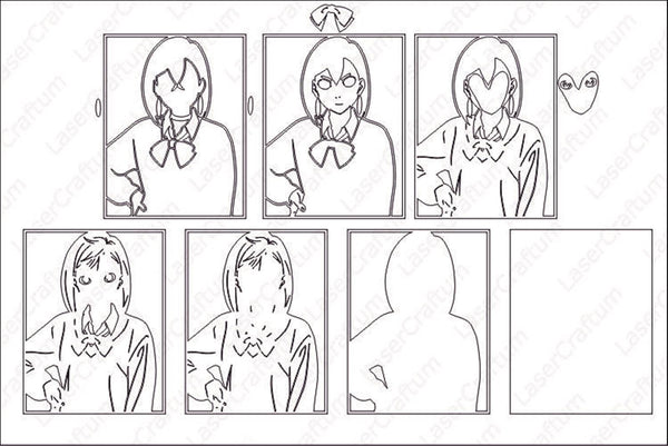 Momo Ayase (Dandadan) Layered Design for cutting