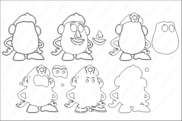 Mrs. Potato Head (Toy Story) Layered Design for cutting