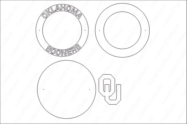 Oklahoma Sooners Logo Layered Design for cutting