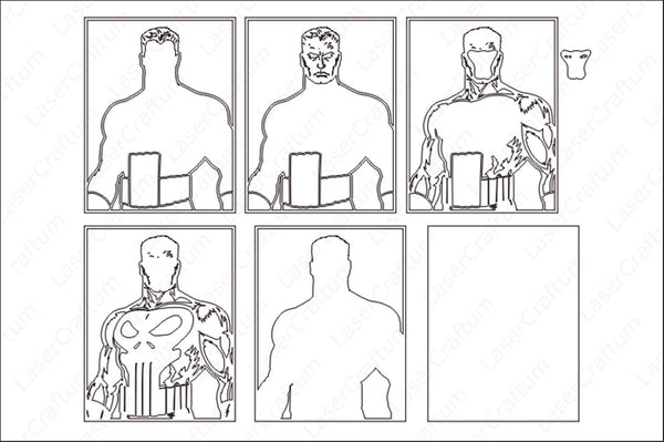 Old School Punisher Layered Design for cutting